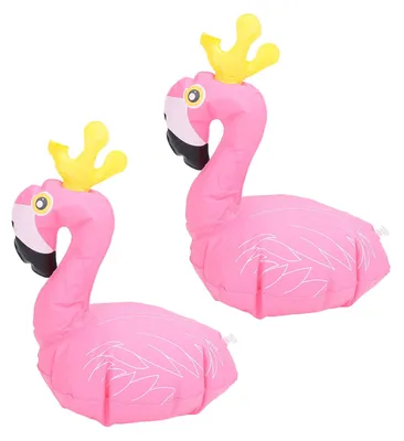 Image de 2 lampes de piscine en forme de flamant rose, solaires, avec 16 couleurs, étanches (IP68), flottantes, avec télécommande, pour piscine extérieure