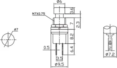 Produktbild von Druckknopf 1A 250V