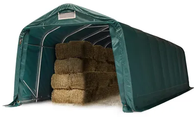 Produktbild von Robuster Weideunterstand 3,3x9,6 m wetterfeste PVC Plane 800N Unterstand grün