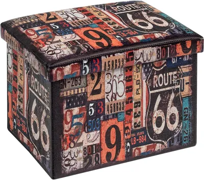 Imagen del producto de Puf con espacio de almacenamiento, plegable, de 42 x 32 x 32 cm, ideal para el salón
