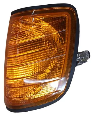 Obrázok produktu pre Pomarančový smerový svetlo s päticou, určené na ľavú stranu, pre vozidlá Mercedes-Benz W124, modelové roky 1985-1995, predné smerové svetlo