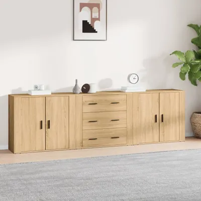 Obrázok produktu pre vidaXL Príborníky 3 ks Sonoma Dubové drevo Materiál
