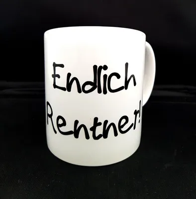 Produktbild von Tasse Kaffeepott Endlich Rentner  Ruhestand Kaffeebecher Becher Deko