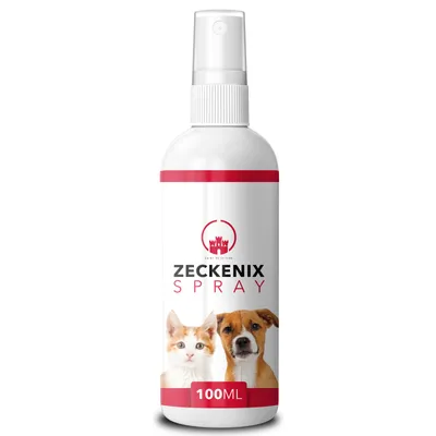 Produktbild von Saint Nutrition® Zeckenix Spray – zum Schutz vor Zeckenbefall – für Hunde und Katzen – Zeckenschutz Hund  – natürliche Formel – 100 ml