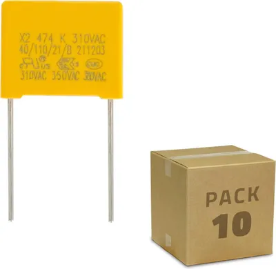 Produktbild von 10 Pack 10 Anti-Flicker LED-Kondensatoren 0,47uF 310V AC Gelb