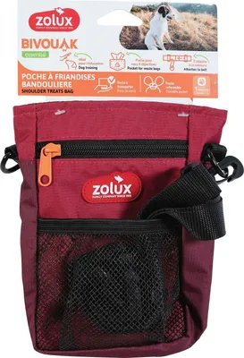 Obrázek produktu pro Kapsička na pamlsky BIVOUAK s popruhem červená Zolux