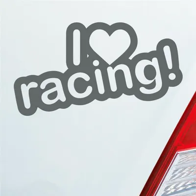 Produktbild von Auto Aufkleber I Love racing Tuning Lustig Spruch 15x8 cm Grau Sticker Heckscheibenaufkleber