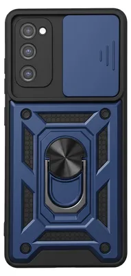 Produktbild von Mayaxess, Hülle für Galaxy S20 FE mit drehbarem Magnetring und Schiebe-Kameraschutz, Nachtblau