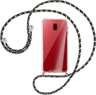 Produktbild von Handykette Backcover-Schutzhülle mit Band (Metall silberfarben) für Samsung Galaxy J6 Plus - camouflage