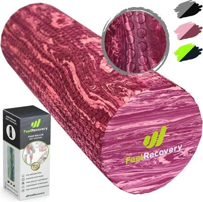 Obrázek produktu pro Měkký pěnový váleček 45x15 cm na záda, lýtka, nohy - masážní váleček na trigger pointy jóga pilates fitness - EVA středně měkký pěnový váleček - Fascia Roller Foam Roller