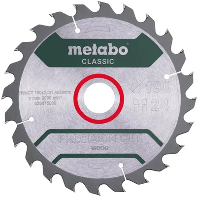 Produktbild von Metabo Kreissägeblatt Holz Precision Cut 190x30mm 24 WZ 15° Tauch Handkreissägen