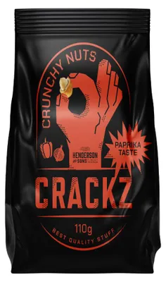 Productafbeelding van CRACKZ Knapperige Noten, smaak paprika, met een intense paprikasmaak, 110g