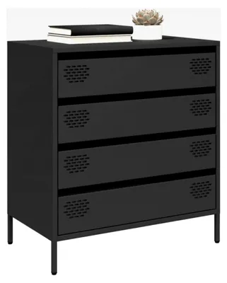 Produktbild von Sideboard schwarz 68x39x73,5 cm aus kaltgewalztem Stahl