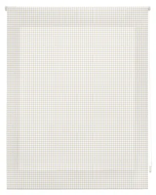 Rollo Vichy aus Stoff, Beige, 100x180 cm, halbtransparent