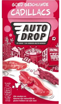 Obrázek produktu pro Autodrop Goed Geschuimde Cadillacs lékořice 235g – měkké, pěnivé lékořicové bonbóny