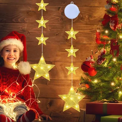 Produktbild von LED Fensterdeko Stern Fensterlicht Fenster Beleuchtet Lichterketten Weihnachten