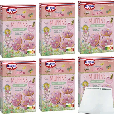Produktbild von Dr. Oetker Prinzessin Lillifee Muffins Vanille-Geschmack 6er Pack (6x397g Packung) + usy Block