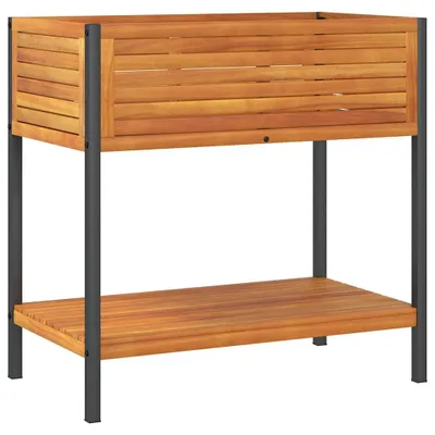 Produktbild von vidaXL Pflanzkübel mit Ablage 80x45x80 cm Massivholz Akazie und Stahl