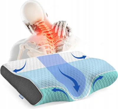 Produktbild von DERILA Orthopädisches Kissen aus Memory-Schaumstoff, ergonomisch geformt