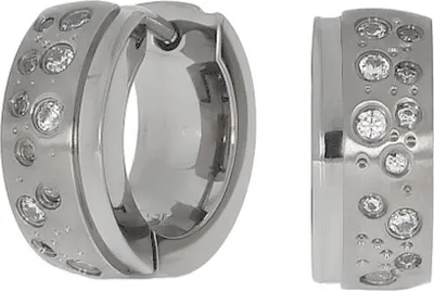 Produktbild von Damen Creolen Klappcreolen aus Titan mit Zirkonia