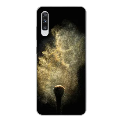 Produktbild von MuchoWow® Handyhülle Schutzhülle Hülle für Samsung Galaxy A70 Goldpulver auf schwarzem Hintergrund Silikon Softcase Handy Hülle - Schutzhaube