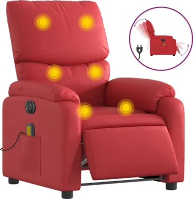 Produktbild von vidaXL Massagesessel Elektrisch Rot Kunstleder