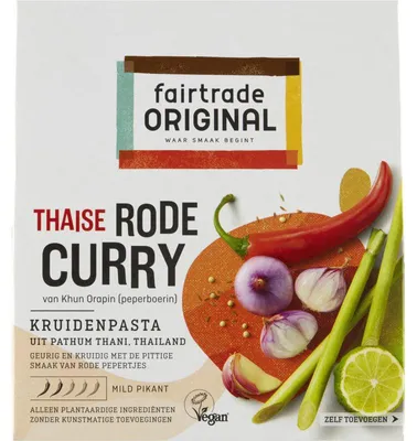 Produktbild von Fairtrade Original Rote Curry Gewürzpaste 70g – Aromatische, authentische Paste