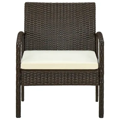Zdjęcie produktu dla VidaXL 45794, Taras, Obite siedzisko, Poliester, Technorattan, Stal, Kremowy, Biały, 580 mm, 580 mm