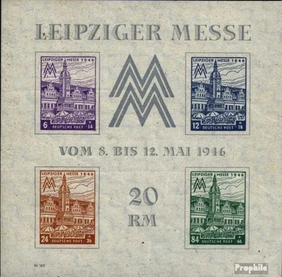 Produktbild von Briefmarken Sowjetische Zone (All.Bes.) 1946 Mi Block5Y a (kompl.Ausg.) postfrisch Leipziger Messe