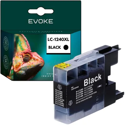 Produktbild von Evoke kompatible Tinte für Brother LC-1240 LC1240 LC1240BK Schwarz 20 ml 360 Seiten DCP-J525W J725DW J925DW; MFC-J430W J625DW J825DW J835DW J5910DW J6510DW J6710DW J6910DW