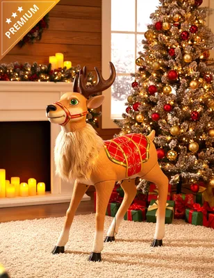 Produktbild von Weihnachtsrentier Animiert mit Licht und Sound 120 cm -