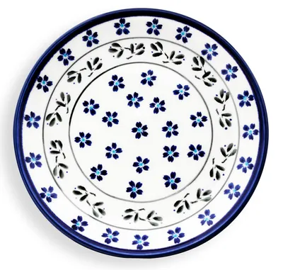 Produktbild von Original Bunzlauer Keramik Teller Ø19,5 cm Frühstücksteller Speiseteller Essteller Kuchenteller flach im Design 163a