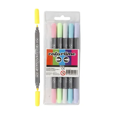Image de Marqueurs double face - Couleurs pastel, 6pcs.