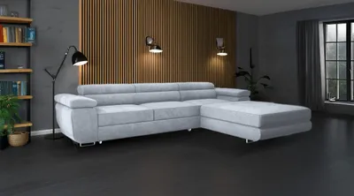 Produktbild von Ecksofa mit Schlaffunktion und Bettkasten, Designer Schlafsofa mit Bettkasten