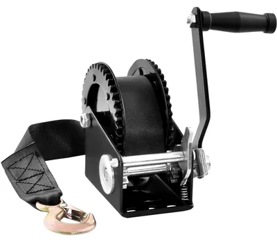 Produktbild von VEVOR Handwinde, 725,7 kg Zugkraft, Bootstrailerwinde mit schwerer Seilkurbel und 1005,8 cm Polyesterband sowie Zwei-Wege-Ratsche, manuell betriebene Handkurbelwinde für Anhänger, Boot oder ATV-Zug, 907.1 kg