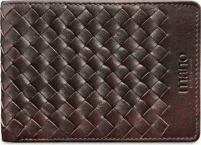 Produktbild von mano Leder Geldbörse Don Luca Coin Wallet with Flap Dark Brown dunkelbraun