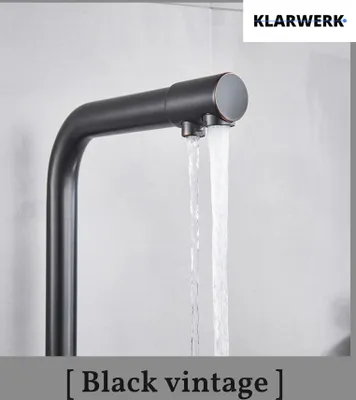 Immagine prodotto di Felix | Rubinetto dell'acqua potabile a 3 vie premium nero opaco | Rubinetto da cucina ad osmosi in acciaio inox | Rubinetto miscelatore a 360 gradi | Filtro a 3 connessioni