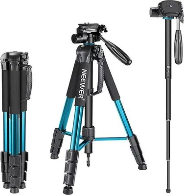 Produktbild von Neewer Kamerastativ SAB234 2-in-1 Einbeinstativ Aluminium Blau 177 cm