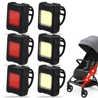 Produktbild von VETOLAKA 6 Stück Kinderwagen Licht: Kinderwagenleuchten LED mit 3 Lichteffekte, LED Licht Set Kinderwagen Zubehör Wasserdichte Kinderwagenlicht für Kinderwagen, Outdoor, Jogger