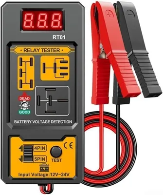 Relais-Tester 12V/24V mit LCD-Display, digitaler Batterie-Analysator