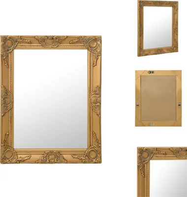 Zdjęcie produktu dla vidaXL Lustro ścienne w stylu barokowym 50x60 cm złote - Lustro