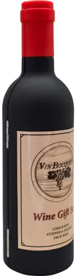 Weinset mit Flasche, Öffner, Ausgießer, Stopfen & Tropfring
