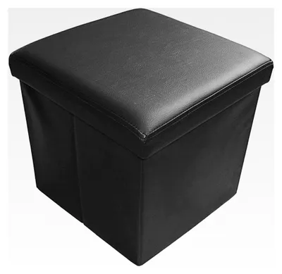 Produktbild von Sitzhocker mit Stauraum, Faltbare Sitzbank aus Kunstleder, gepolstert, 38 * 38 * 38 cm (Schwarz)