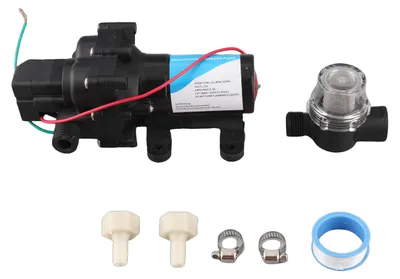Imagen del producto de Bomba de transferencia de agua, 12 V DC, de autocebado, amplificador de limpieza con pulverización, bomba de membrana eléctrica para vehículos recreativos