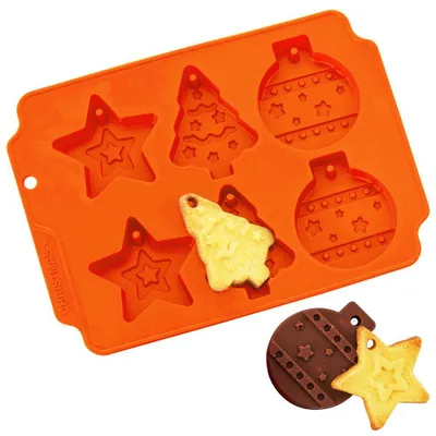 Produktbild von Orion Backform SILIKONBACKFORM für Kekse Glaskugel Weihnachtsbaum Sternchen