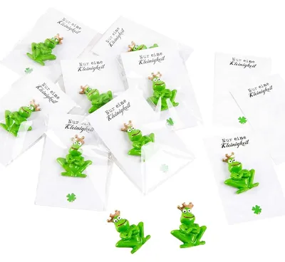 Produktbild von 10 Mini Geschenke - grüner Froschkönig + weiß schwarze Karte Nur eine klitzekleine Kleinigkeit10 Stück