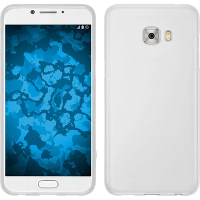 Produktbild von PhoneNatic Case kompatibel mit Samsung Galaxy C7 Pro - weiß Silikon Hülle matt + 2 Schutzfolien