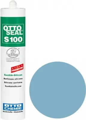 A tube of sealant and a swatch of colored sealant.