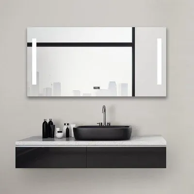 Immagine prodotto di Specchio da bagno con orologio digitale e illuminazione a 4200K, 120x60 cm