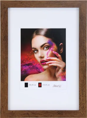 Produktbild von Holz Bilderrahmen Lifestyle Plexi Foto Rahmen Collage Wanddeko Poster HR-25 - Farbe: Braun | Format: 20x30